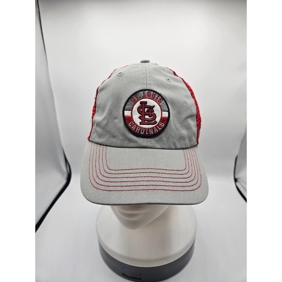 St Louis Cardinals MLB ‘47 Brand Baseball‎ Cap Hat Gray Red Mesh Snapback OSFA - Picture 2 of 8